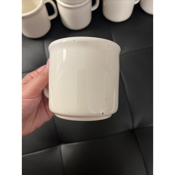 Tupperware Melamine Mugs With Handles Cream Mod Vintage 1970s Set Of 8 - Picture 7 of 12